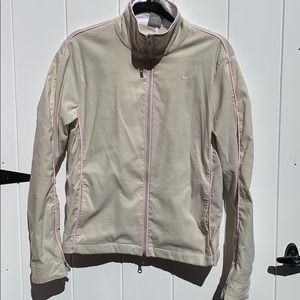 Nike lightweight jacket. Tan/pink. Size small